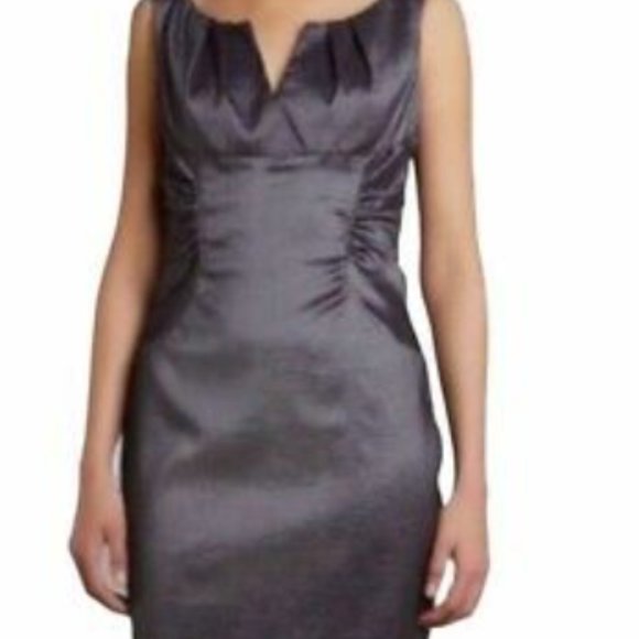 Adrianna Papell Women's Ruched Side Beaded Black Cocktail Sheath Dress Size 8 - Picture 2 of 13